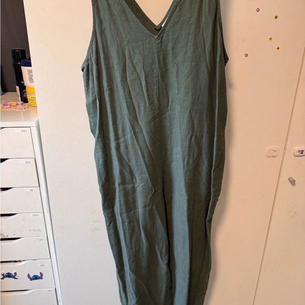 olive green jumpsuit